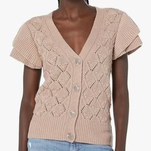 Elegant Tan Women's Cardigan Sweater